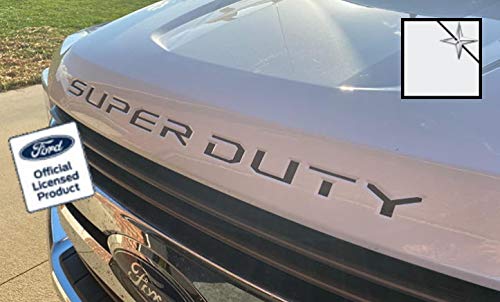 Decal Mods (2017-2022) Hood Grille Decal Sticker Letter Inserts Inlays (Thin) For Ford F250 F350 F450 Super Duty White Reflectiv
