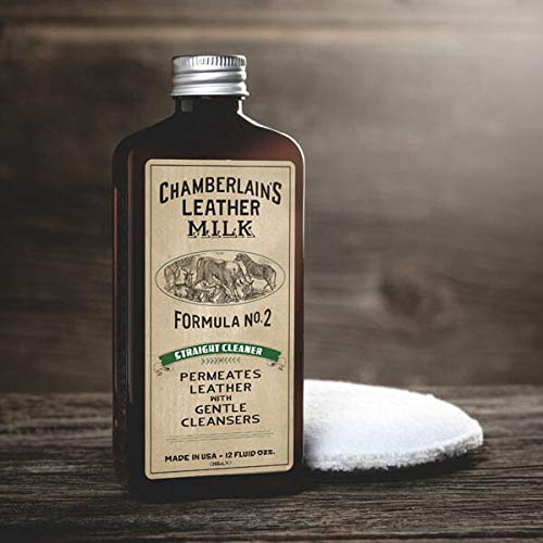 Chamberlain's Leather Milk Cleaner Kit - 12 oz Conditioner No. 1 & Cleaner No. 2 with 2 Premium Restoration Pads - Original Formula