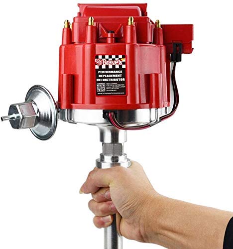 Steinbrücke High Performance Red Cap Hei Distributor For Chevy Gm Sbc 283 305 307 327 350 400 Bbc 454 396 427 Small/Big Block 65K Coil 7500Rpm