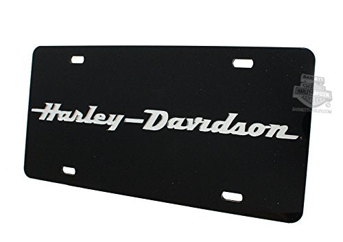 Harley-Davidson Acrylic Front License Plate - Black with H-D Text
