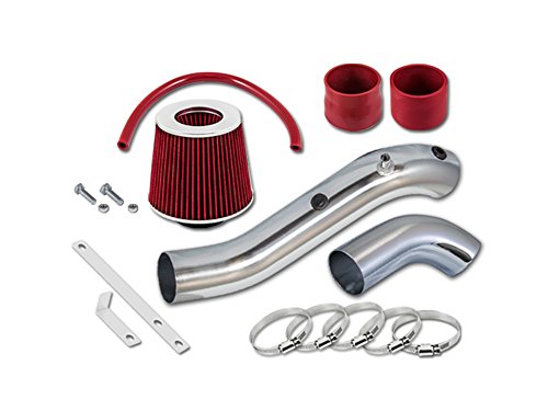 ST Racing 3' Red Air Intake Kit + Filter Compatible with 04-09 Compatible with Dodge Durango 3.7L V6/4.7L 5.7L V8