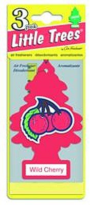 Little Trees Car Air Freshener | Hanging Paper Tree For Home Or Car | Wild Cherry | 3 Pack