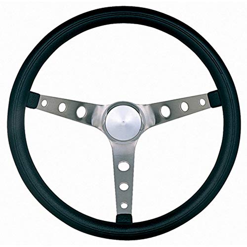 Grant 968-0 Classic Nostalgia Style Steering Wheel With Black Foam Grip And Brushed Stainless Spokes