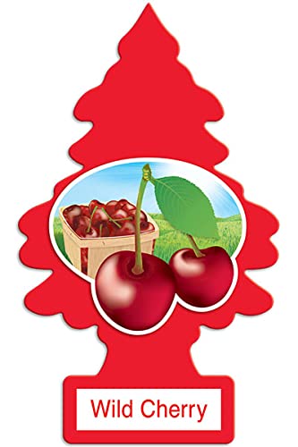 Little Trees Car Air Freshener | Hanging Paper Tree For Home Or Car | Wild Cherry | 4 Pack