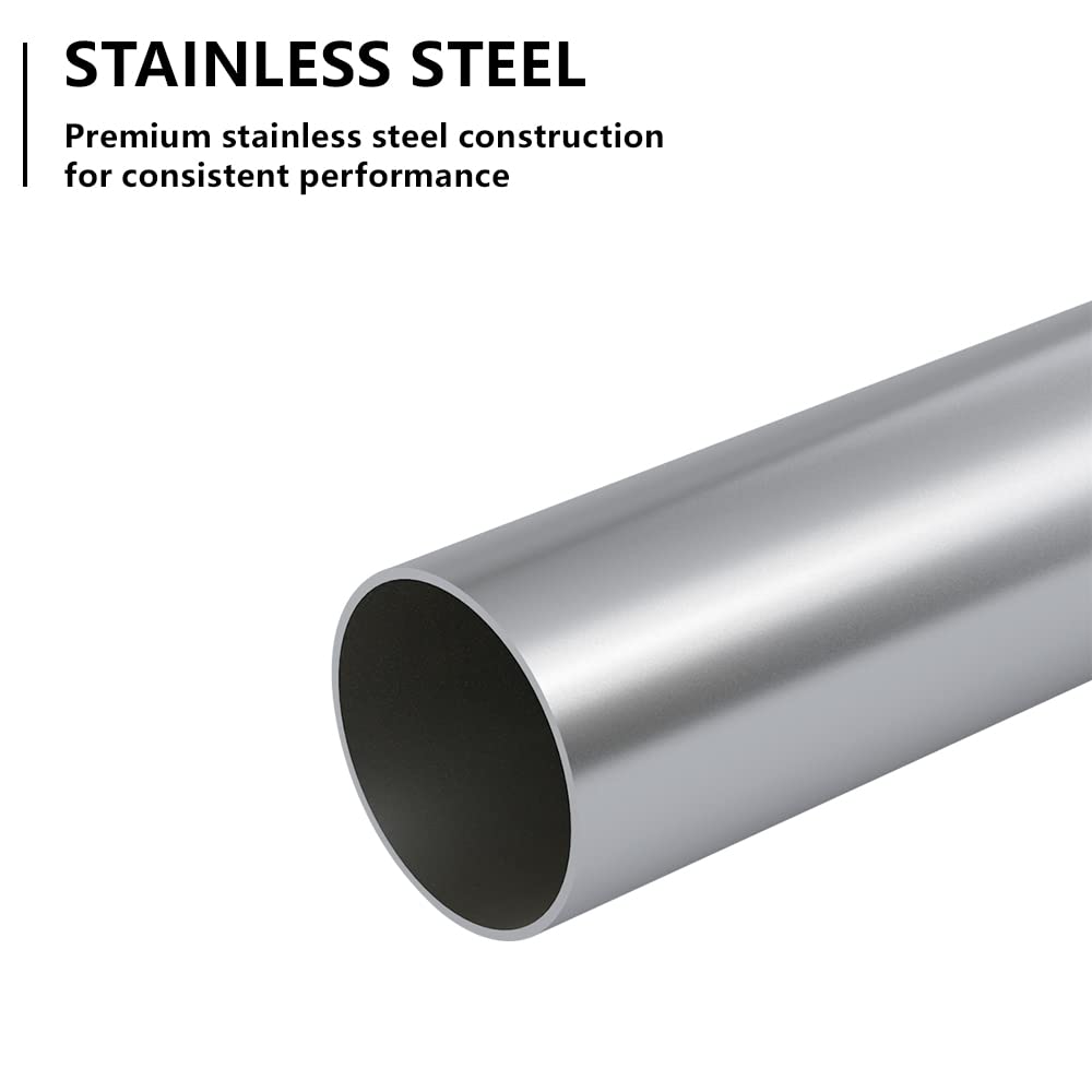 A-KARCK Straight Exhaust Pipe 2'' OD, Stainless Steel 48'' Long Mandrel Exhaust Tube, Custom Your Own Exhaust System