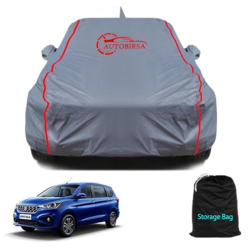 Autobirsa Waterproof Car Body Cover Compatible With Maruti Ertiga With Mirror And Antenna Pocket, Triple Stitched (Heat Resistan