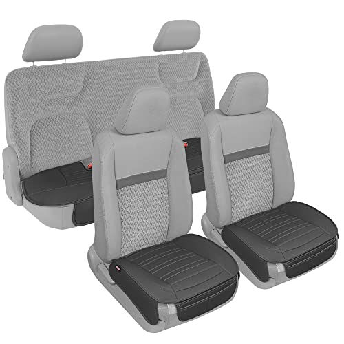 Motor Trend Faux Leather Seat Covers For Cars Trucks Suv, Full Set Black Padded Car Seat Covers With Storage Pockets, Premium In