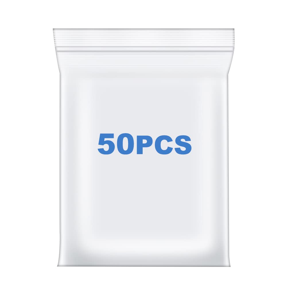 Somoga 50 Pcs 10 X 13 Thick 24 Mil Clear Zip Poly Bags Plastic Reclosable Zip Seal Lock Bags Clothing Shoes Toys Prints Zipper B
