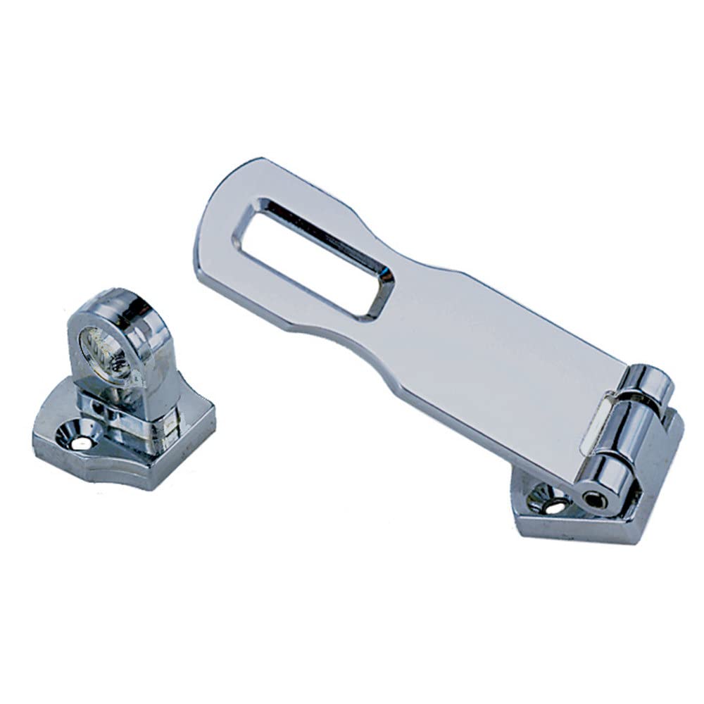 Perko 1194DP0CHR Chrome-Plated Swivel Eye Hasp - 3' Length x 1' Width x 11/32' Padlock Clearance