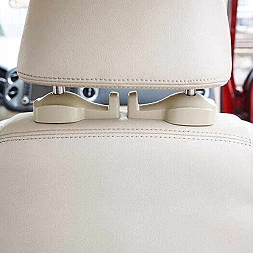 Ipely Universal Car Vehicle Back Seat Headrest Hanger Holder Hook For Bag Purse Cloth Grocery (Dark Beige -Set Of 2)…