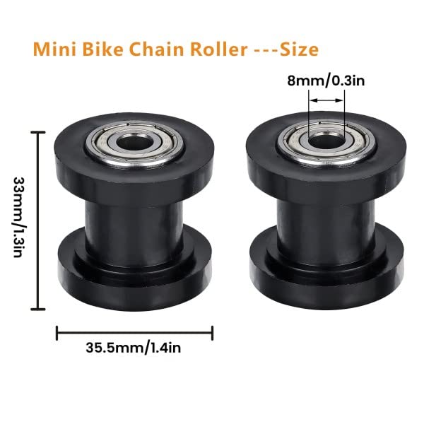 Motcoda 8mm & 8mm Chain Roller Pulley Tensioner Wheel Guide Per for Motorcycle Mini Bike Atv 125cc 140cc 160cc SSR XR125 KLX110