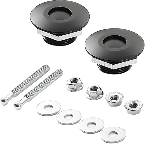 Stetion Quick Release Latch License Plate Lock Clip 1.25 Diameter Aluminum Alloy Car Hood Pins Lock Clip Kit For Bumper Hood License Plate (2 Pack - Black)