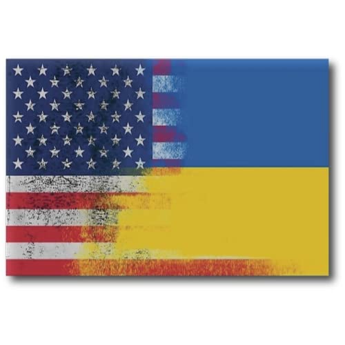 Magnet Me Up Distressed Ukraine Ukrainian American Flag Magnet Decal, 4x6, Heavy Duty Automotive Magnet for Car Truck SUV