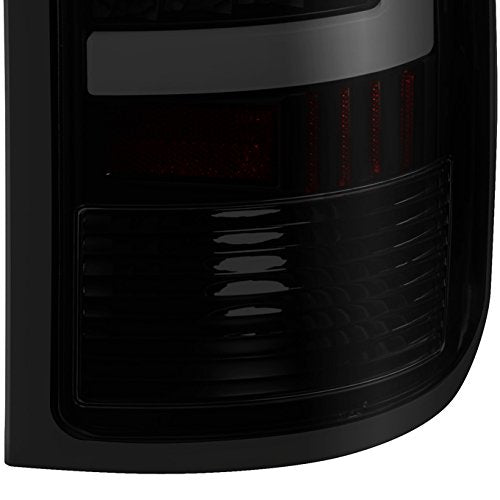 Akkon - For 07-14 Gmc Sierra 1500 2500 3500Hd Pickup Black Bezel Smoked Lens C-Shape Led Tail Brake Light