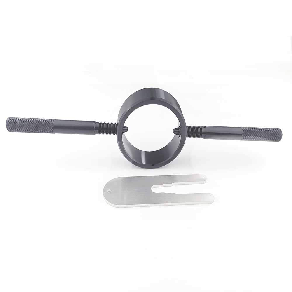 UNIVERSAL MOTORCYCLE FORK SPRING COMPRESSOR TOOL KIT WORKS WITH MOST UPSIDE DOWN SREETBIKE FORKS MADE FROM AIRCRAFT GRADE 6061 A