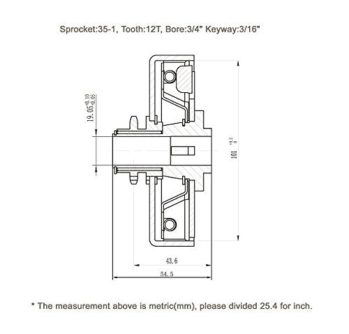 Jeremywell Go Kart Clutch 3/4'' Bore 12T, 12 Tooth For 35 Chain, Up to 6.5 HP, predator 212, 2300 RPM for Mini Bike Fun Kart Eng