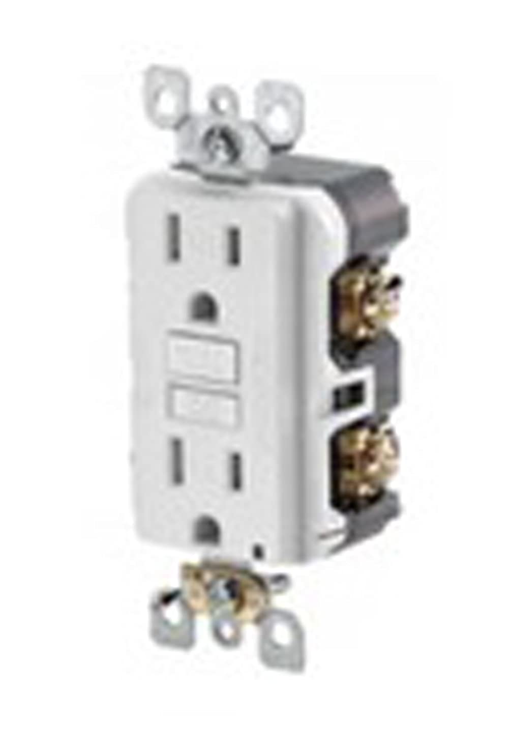 Leviton GFCI Weather-Resistant Outlet, 15 Amp, Self Test, Non Tamper-Resistant with LED Indicator Light, Outdoor Locations, GFWR1-W, White