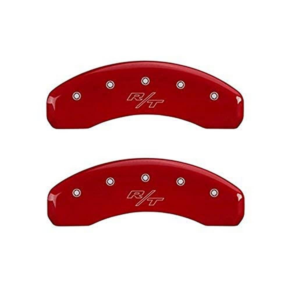 MGP Caliper Covers 12197SRTRRD Red Powder Coat Finish Front and Rear Caliper Cover, Set of 4 (Vintage Style/RT Silver Characters