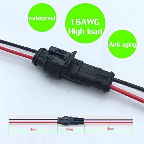 Yetor Way Car Waterproof Electrical Connector,16 Awg 2 Pin Plug Auto Electrical Wire Connectors For Car, Truck, Boat, And Other