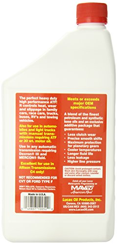 Lucas Oil 10052 Semi-Synthetic Sure-Shift Automatic Transmission Fluid - 1 Quart