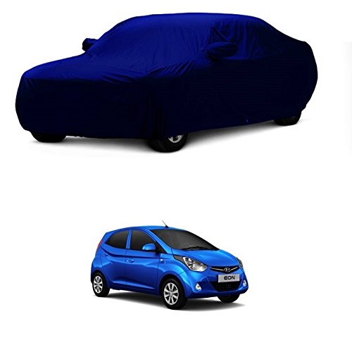 MotRoX Car Body Cover Compatible with Hyundai Eon with Side Mirror Pocket (Navy Blue)