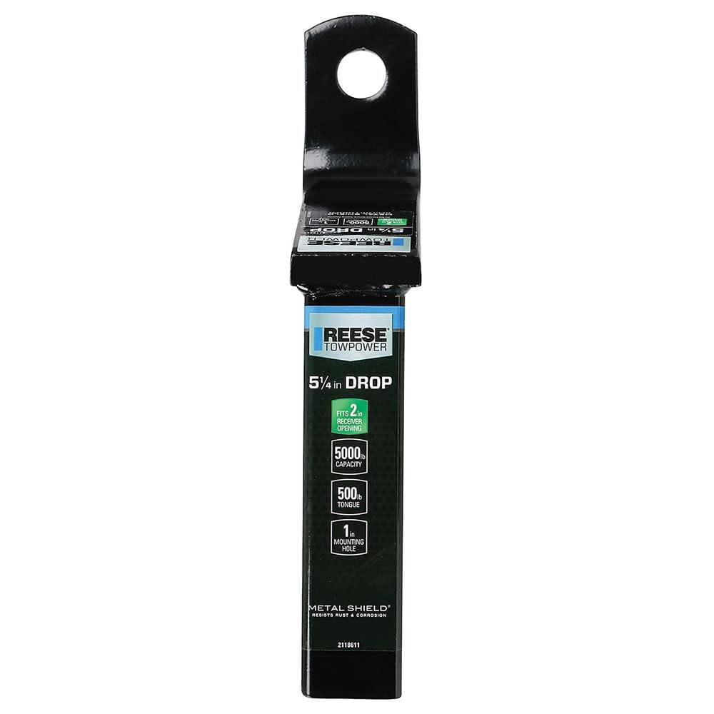Reese Towpower Trailer Hitch Ball Mount, 6,000 Lbs. Capacity, Fits 2 In. Receiver, 5-1/4 In. Drop, Black