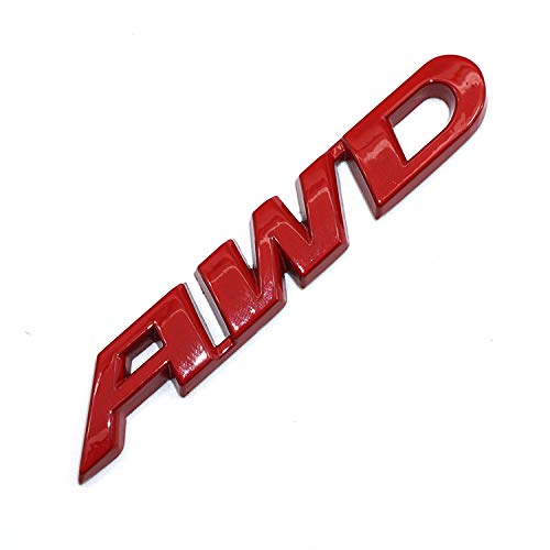 EmbRoom AWD Emblem, 3D Metal Tailgate Side Sticker Badge Replacement For 4x4 All Wheel Drive SUV Off Road (Red)