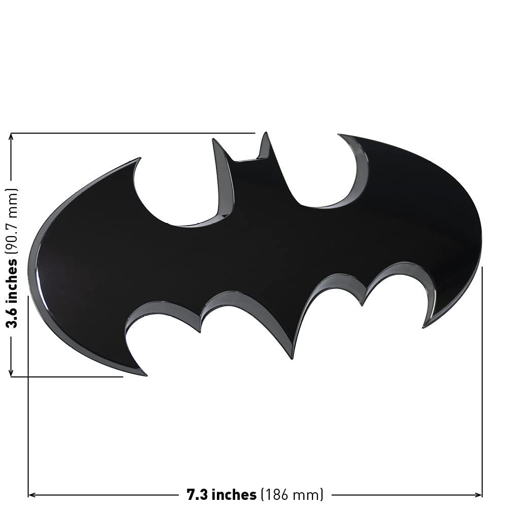 Fan Emblems Batman 3D Car Badge - 1989 Batwing Logo - Large (Black Chrome: 7.3 X 3.6 X 0.4 Inches)