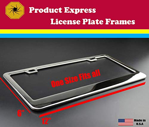 Custom Made Stainless Steel License Plate Frame Auto Car Accessory (Black-Vinyl, 1-Frame)