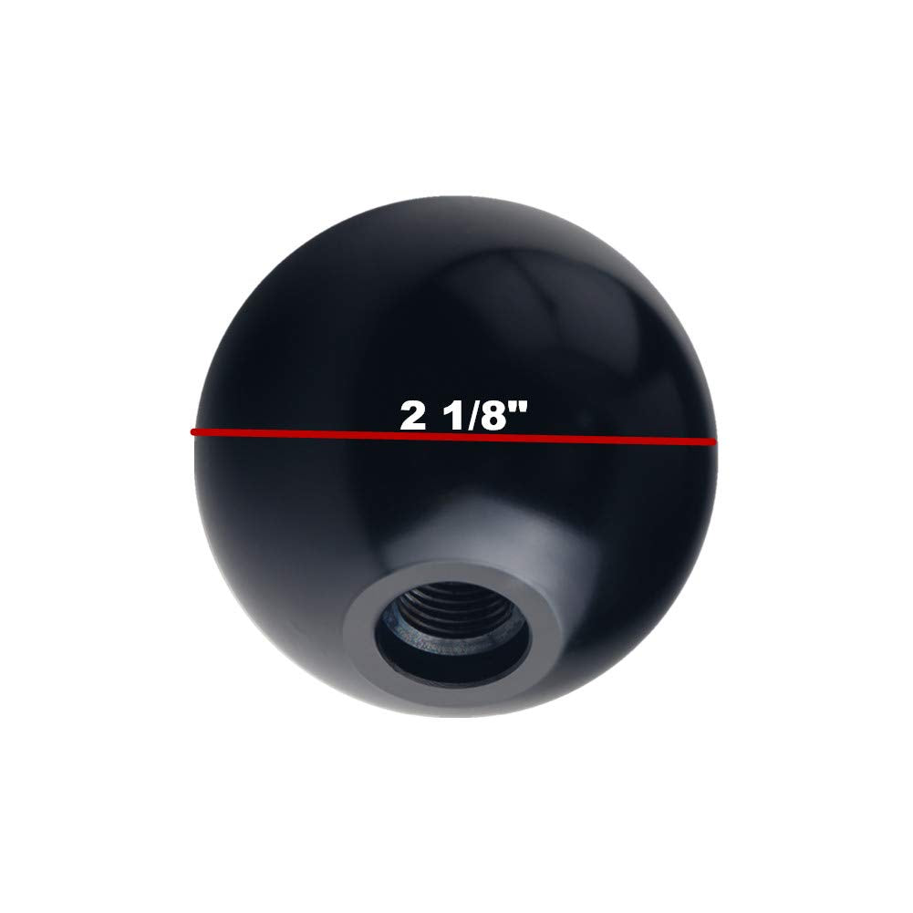 DEWHEL Black/Red Inlay Sphere 4 Speed Manual Shift Knob Shifter Stick 200 Grams Weighted Aluminum 3/8-16 Compatible with Hurst S