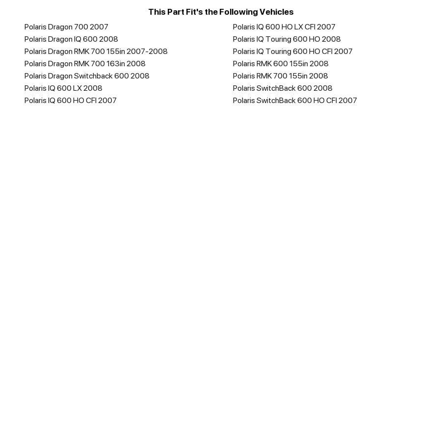 Spi, 09-710298, Top End Gasket Kit 2007-2008 Polaris 600 & 700 Cfi Models Iq, Dragon, Rmk