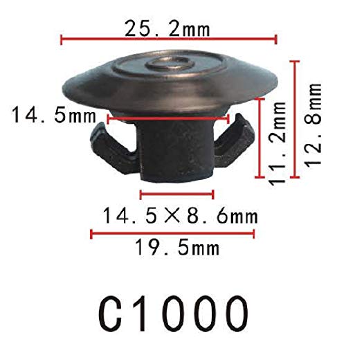 Autobahn88 Retainer Clip For Skirt Panel, Compatible With Toyota (Oem: 7693426050, 9672426050) (Pack Of 20)