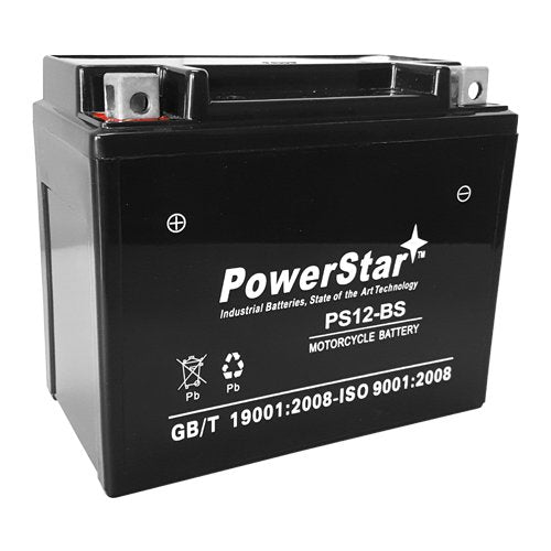 PowerStar Replaces YTX12-BS Motorcycle Battery for KAWASAKI Vulcan 900 Classic, Custom 2006-2019