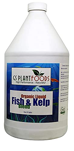 Omri Listed Fish  Kelp Fertilizer By Gs Plant Foods (1 Gallon) - Organic Fertilizer For Vegetables, Trees, Lawns, Shrubs, Flower
