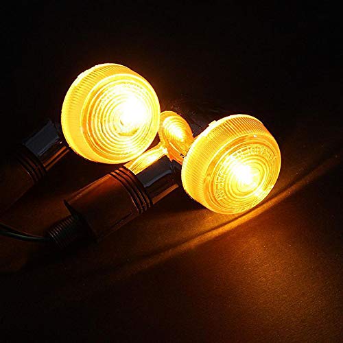 Anxingo 4Pcs Motorcycle Turn Signals Amber Chrome Bullet Front Rear Turn Signal Blinker Indicator Light Replacement For Honda Ha