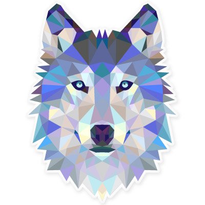 Wolf Modern Art Design Vinyl Sticker - Car Window Bumper Laptop - Select Size