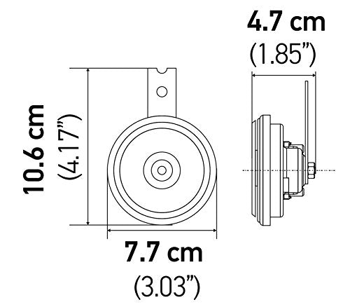 Hella 011225891 Black 77Mm 12V Bx Disc Horn Kit (Honda)