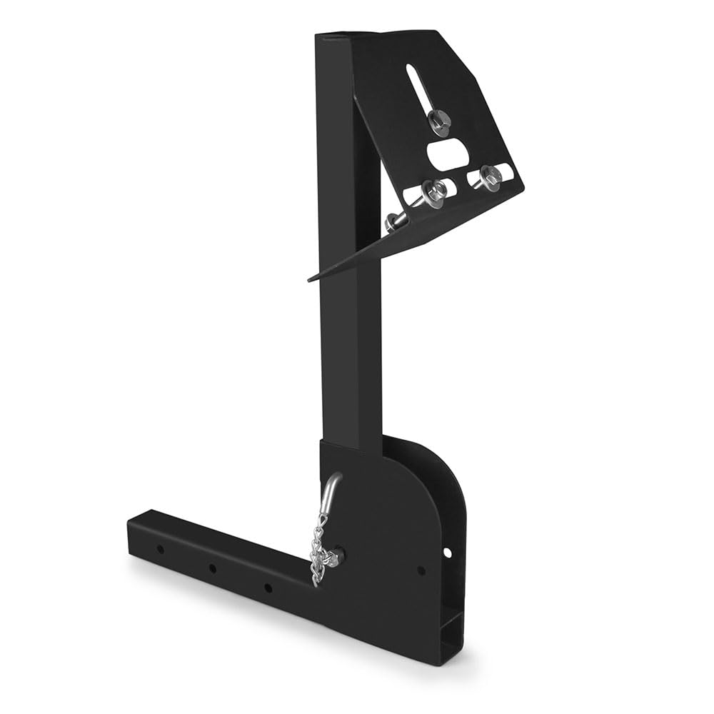 Multi Functional Foldable Trailer Hitch Spare Tire Carrier Adjustable Hitch Fit for 2 Inch Receive Mount Compatible with 4 & 5 &