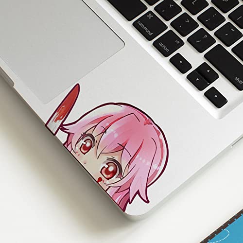 Earlfamily 5.1'' Car Sticker For Yuno Gasai Peeker Big Head Anime Vinyl Rear Windshield Trunk Decal Car Accessories