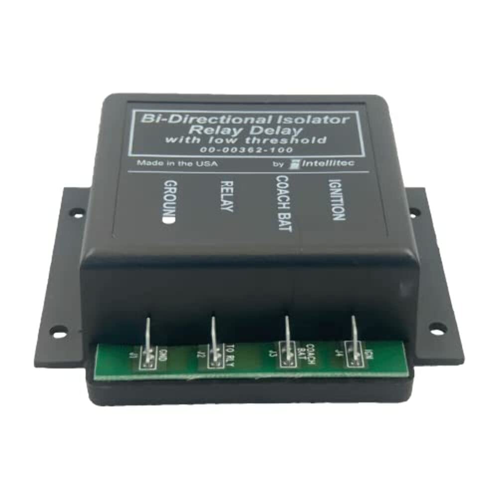 Intellitec Automatic RV Battery Isolator Relay Delay, 2-Terminal, Copper Contact, Screw Connector, 13.1V, 10A+