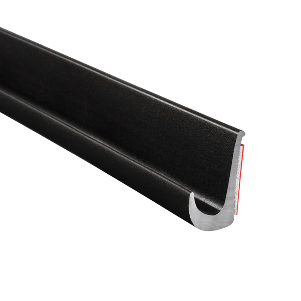 Trim-Lok Drip Rail, Black - 1/2    Height, 125 Length - Pvc Plastic Rain Gutter For Cars, Vans, And Rvs, Easy To Install Flexibl