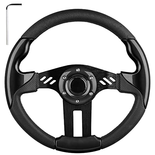 Ezgo Steering Wheel Fit Club Car Ezgo Yamaha Universal Golf Cart Steering Wheel Club Car Ds And Precedent (Black Steering Wheel)