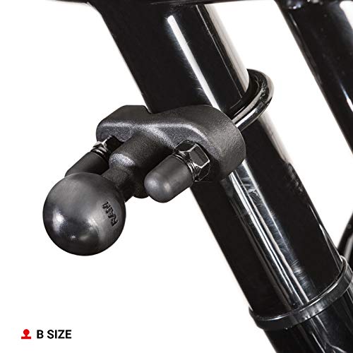 Ram Mounts Handlebar U-Bolt Base For Rails 0.5 To 1.25 In Diameter Ram-B-231Zu With B Size 1 Ball