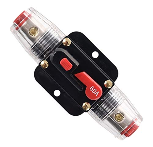 Anjoshi Fuse Holders 60Amp 20A 30A 40A 50A 80A 100A 150A Inline Circuit Breaker For Car Audio And Amps Overload Protection Reset