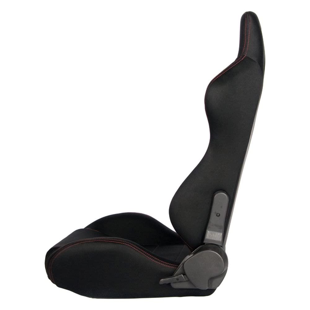 Cipher CPA1013 Black Cloth with Red Stitching Universal Racing Seats- Sold as a Pair