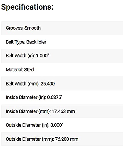 Hayden Automotive 5979 Idler And Belt Tensioner Pulley For 1” Belt With 3” Od X 0.69” Id Pulley