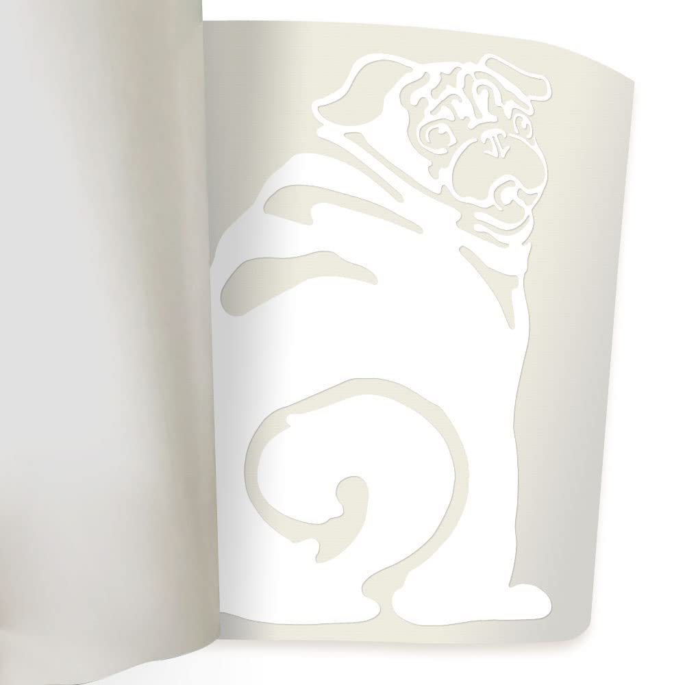 Wirester 6 Inch Clear Vinyl Decal Sticker Decoration For Car Window (Or Any Flat Surface) - Pug Looking Back