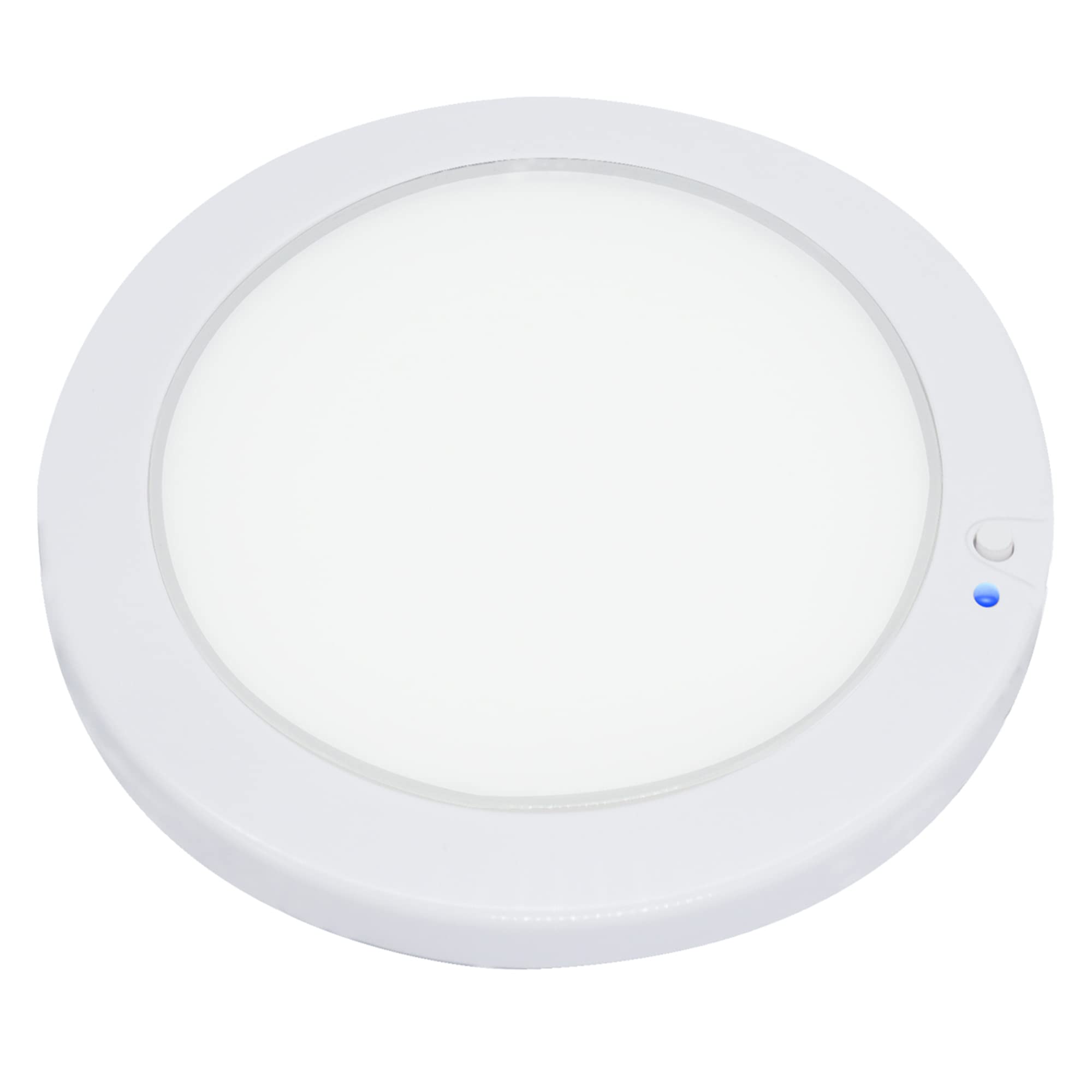 Facon 5Inch 12V RV Panel Light Surface Mount, LED RV Puck Light with Switch and Blue Indicator, 12Volts RV Interior Light for RV