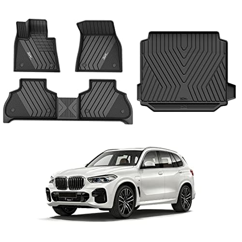 3W Floor Mats & Cargo Liner Custom Fit For Bmw X5 2019-2024 2025 Tpe All-Weather Full Set Harmless Heavy Duty Floor Liner And Tr