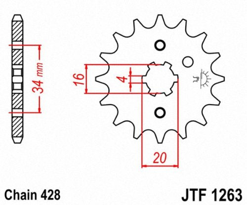 JT Sprockets JTF1263.12 12T Steel Front Sprocket , black , 12 Tooth